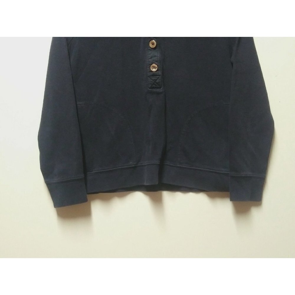 Ralph Lauren Womens Jacket Sz M Full Zip RIBBED knit Navy Mock Neck gold buttons - Picture 2 of 6